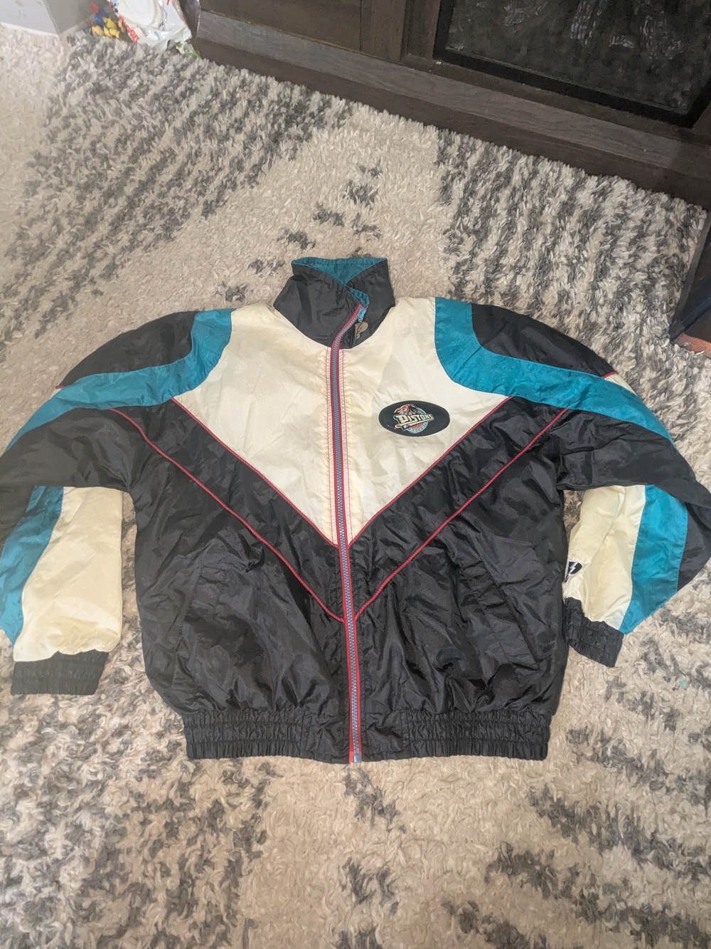 Pro Player Black Cream Teal Kids Vintage Colorblock Windbreaker